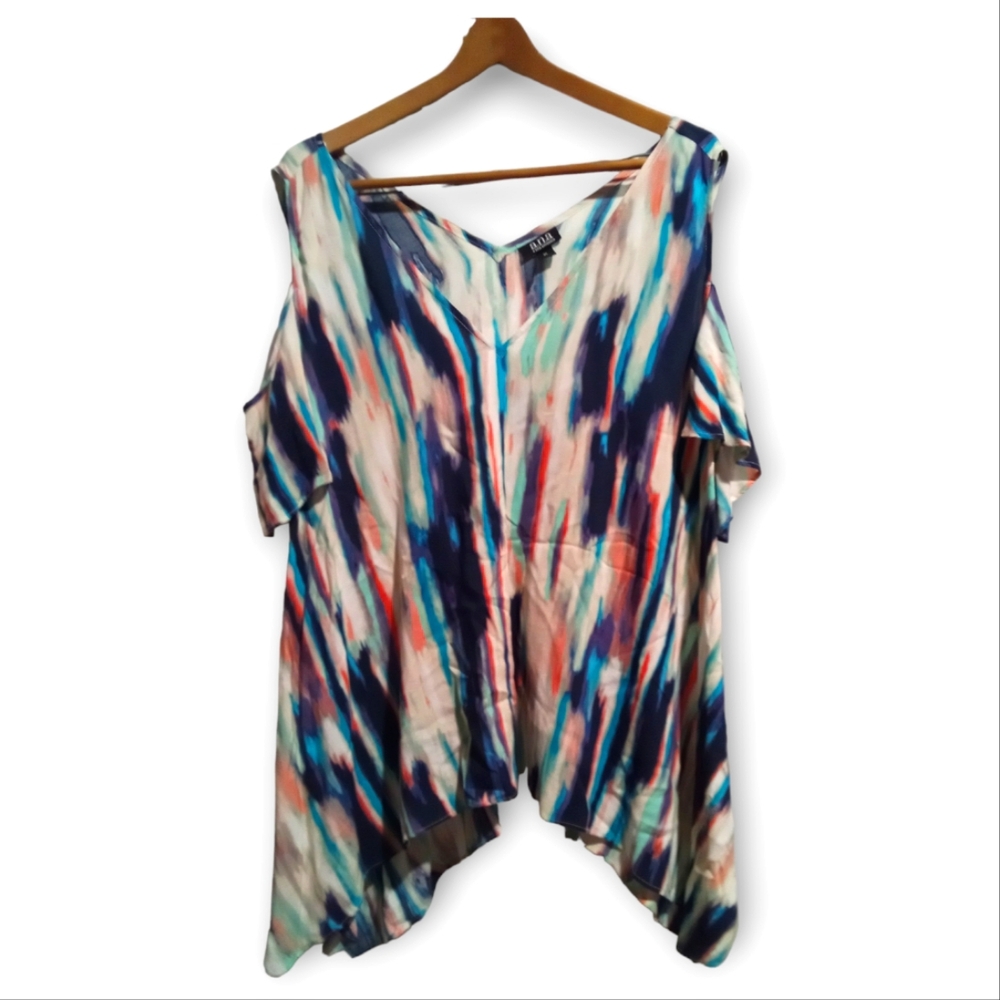 Multicolor cold shoulder tunic - XXL